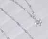 and My Jewelry Platinum Diamond Pendant Necklace Carat Single Stone Design [Your Box] - 0.15 [April Birthstone] [Gift Wrapped]
