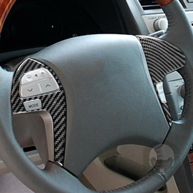 Real Carbon Fiber Car Accessories Steering Wheel Cover Soft Sticker For Toyota Camry 6th Gen XV40 06 2007 2008 2009 2010 2011