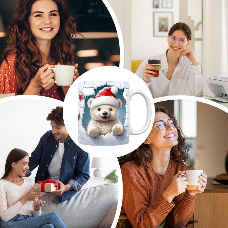 Vánoční hrnek Vánoční téma Šálek na čaj Slavnostní stolní nádobí Sklenice Vtipný keramický hrnek s uchem pro domov podnikání