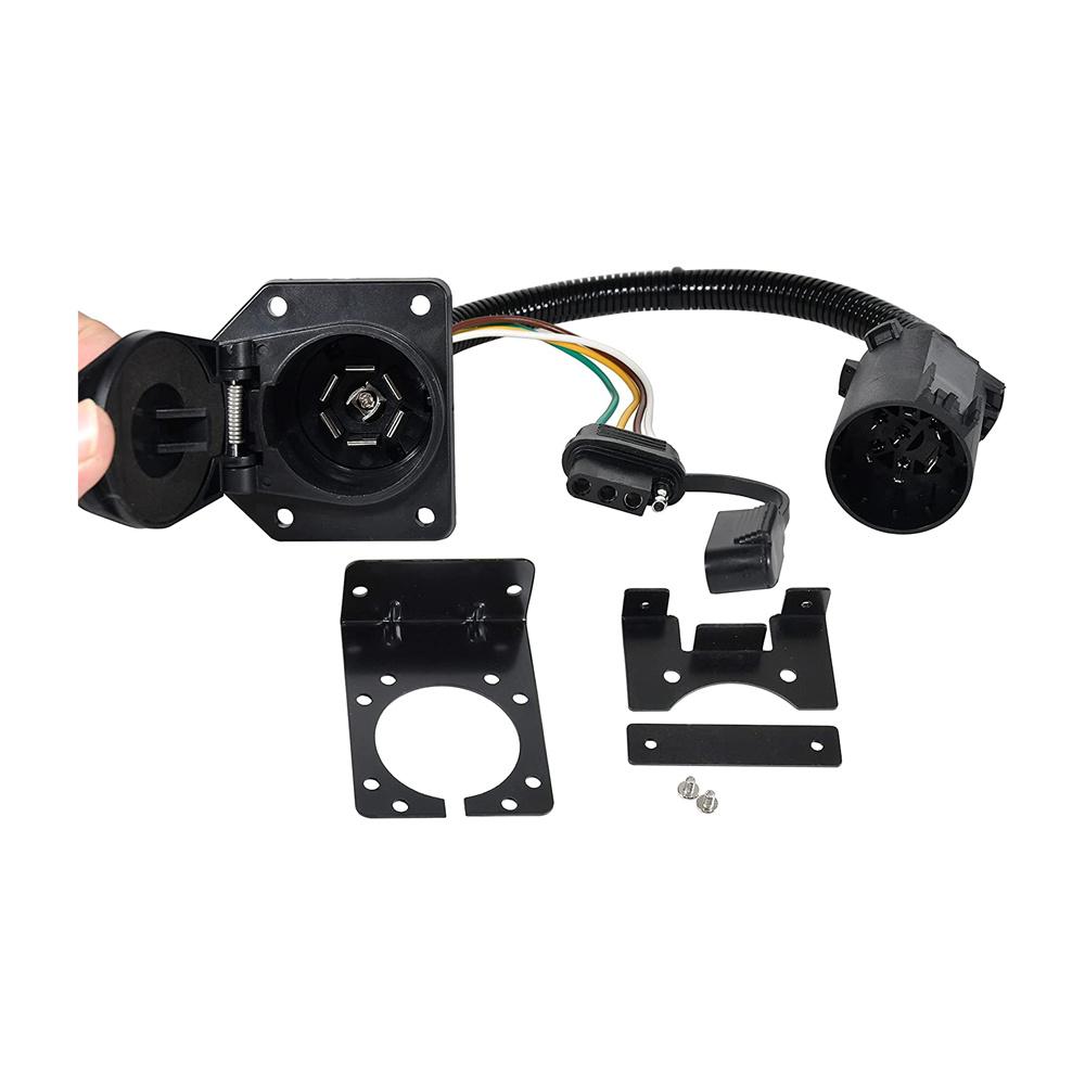 7-way Trailer Harness 4-way Flat Plug Socket Kit For Chevy Silverado 1500 2500