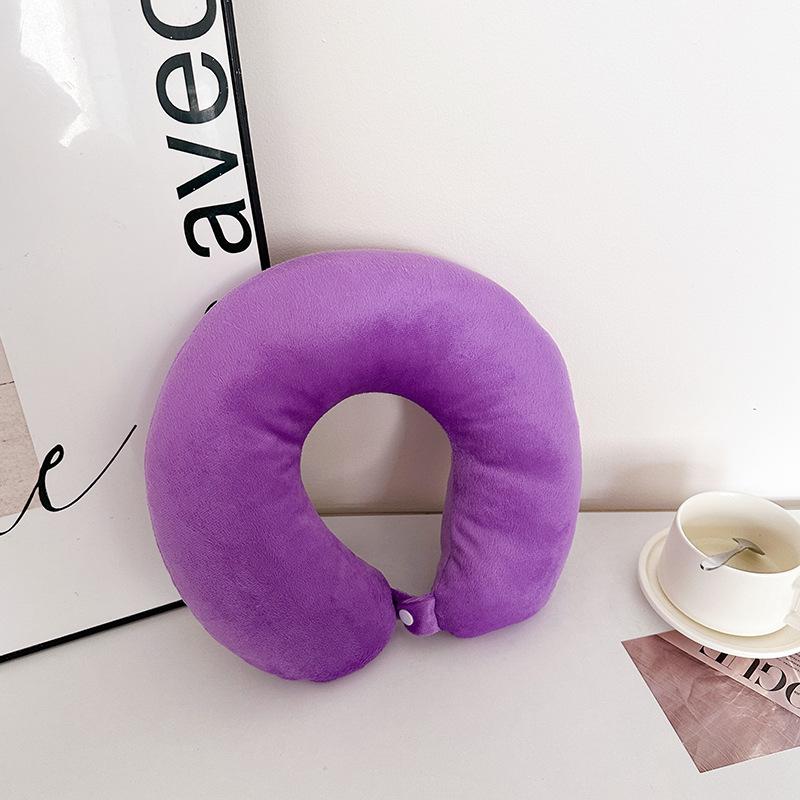 Poduszka podróżna w kształcie litery U w jednolitym kolorze, pod kark i głowę