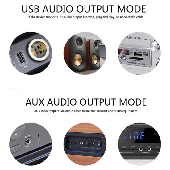 KN318 Hands-free Car Bluetooth-compatible Audio Receiver Dual Output AUX USB Stereo Adapter