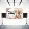 2D Flat 1 Warm Teddy Bear Birthday Theme Pattern Backdrop Cloth for Photo Party Supplies  Photo Booth Posters  Birthday Party