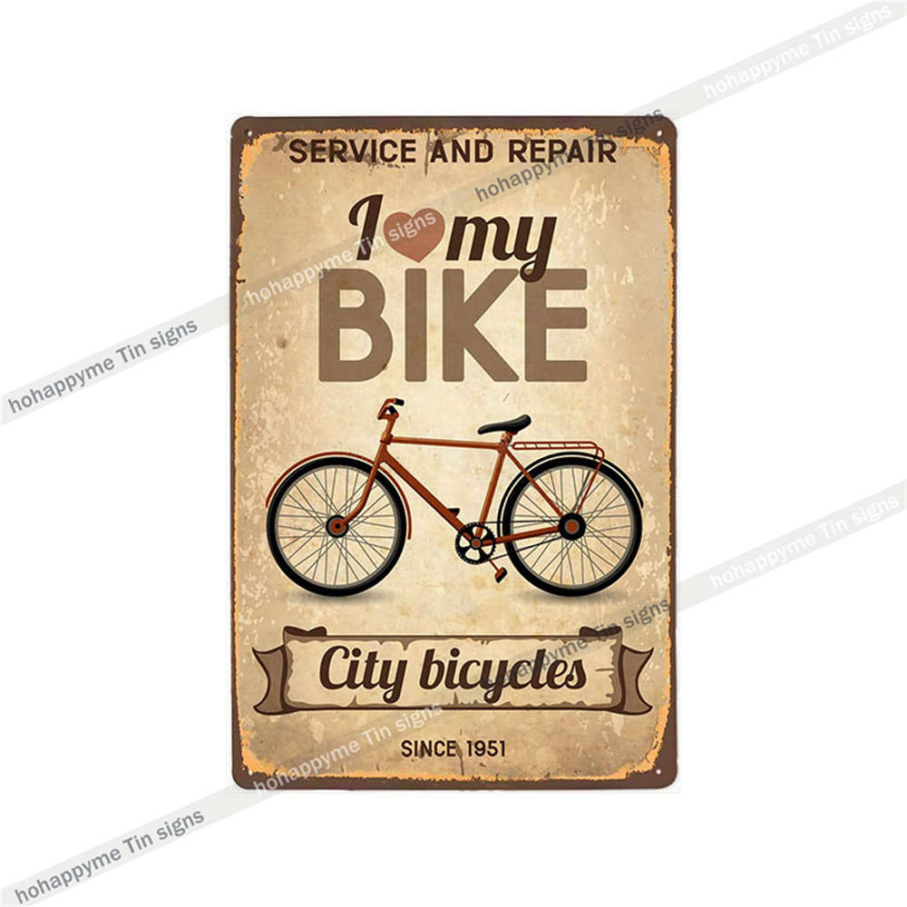 Fahrrad fahren Schilder Blech Metall Retro Plakette Dekoration Fahrradladen Bar Pub Club Café Vintage Wandkunst Eisenmalerei Poster 20x30cm