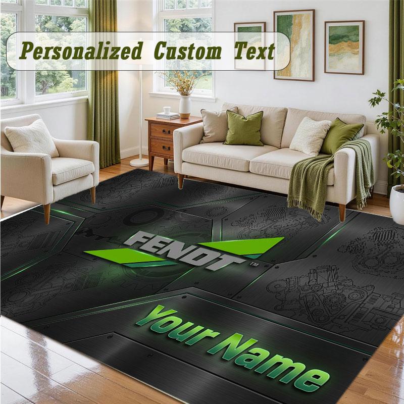 Crystal Velvet Square Rug Custom NameFendt Pattern Non Slip Home Floor Decor Rug