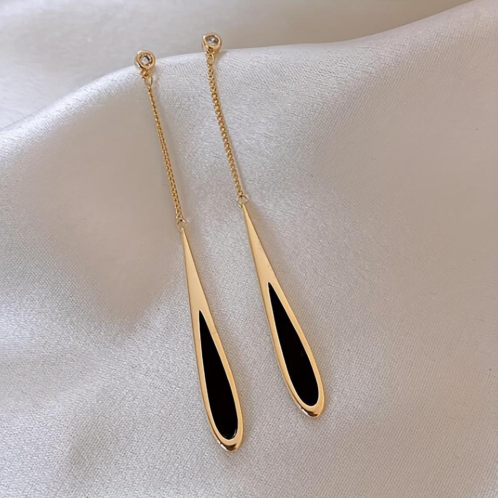 Golden Water Droplet Tassel Earrings, Anti Fading and Comfortable Design, Simple and Elegant, High-quality, Perfect for Women's Jewelry Accessories