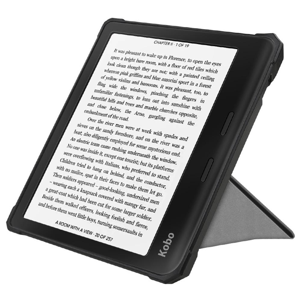 For Kobo Libra 2 N418 Case Soft TPU+PU Leather Tablet Cover with Origami Stand
