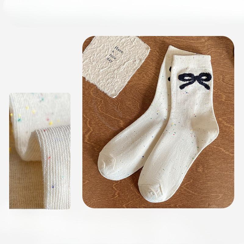 Ladies Spring and Autumn Trend New Lovely All Ideas Yarn Cartoon Bear Cherry College Wind Tube Pile Socks