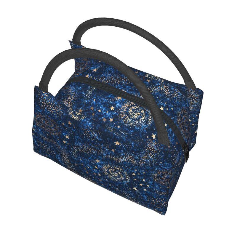 Space Galaxy Constellation Zodiac Star Thermal Lunch Bag Reusable Waterproof Insulated Lunch Box for Work School Travel Picnic