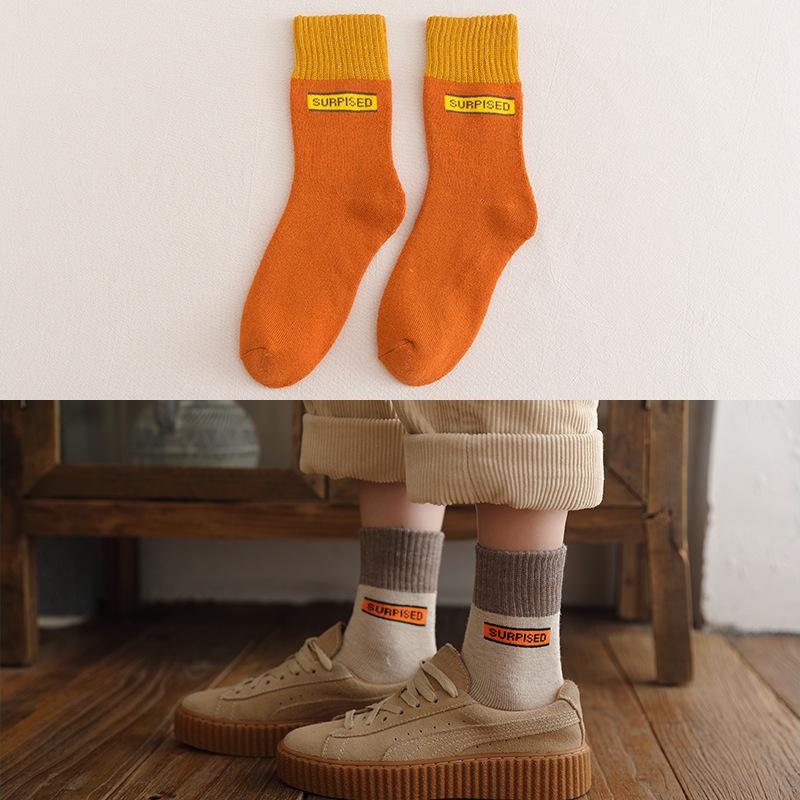 Socks Kawai Bear Women Autumn Winter Thickened Warm Loop Japanese Women's Floor Mid-tube Cotton Causal Sock Lovely Girls Style