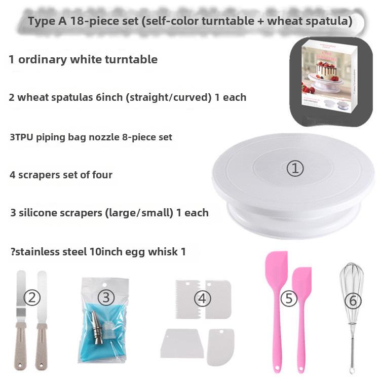 Wheat Straw Cake Turntable Decorating Set - Rotating Baking Tool for DIY Projects