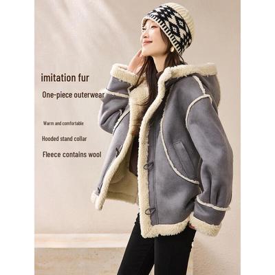 MOHANYIMEI Nordic Retro Faux Fur Hooded Jacket