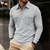 Men S Long Sleeve Polo Casual Sports Multi Pocket Sweatshirt
