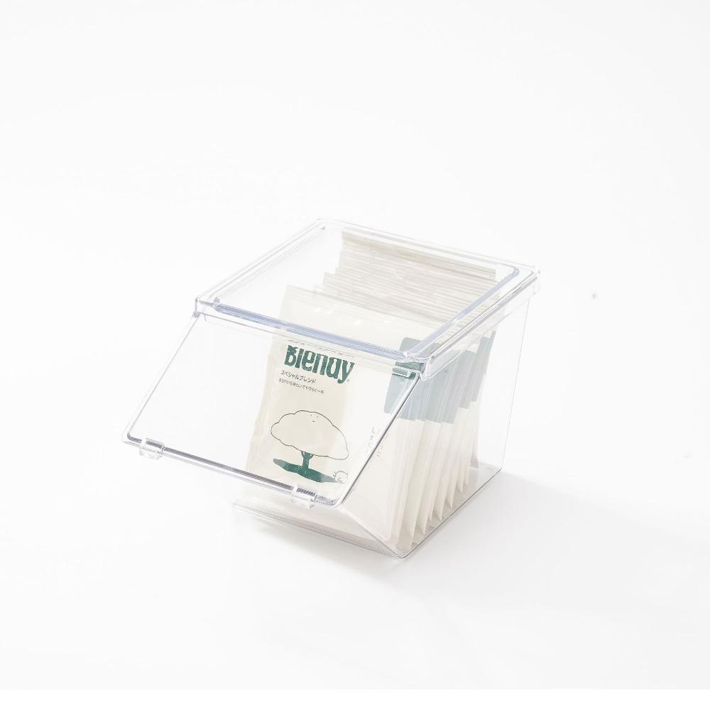

Clear Capsule Coffee Organizer Stackable Snack Storage Box for Counter Tops