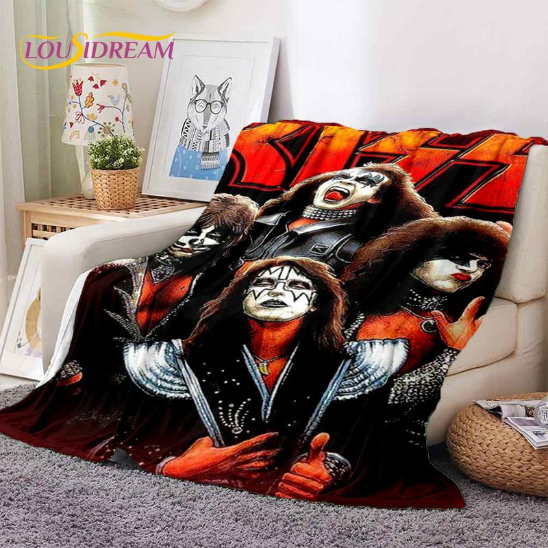 Kiss Rock Heavy Metal Band Gene Paul Soft Flannel Blankets,Throw Blanket Comfortable Blanket for Picnic Beds Sofa Home Bedroom