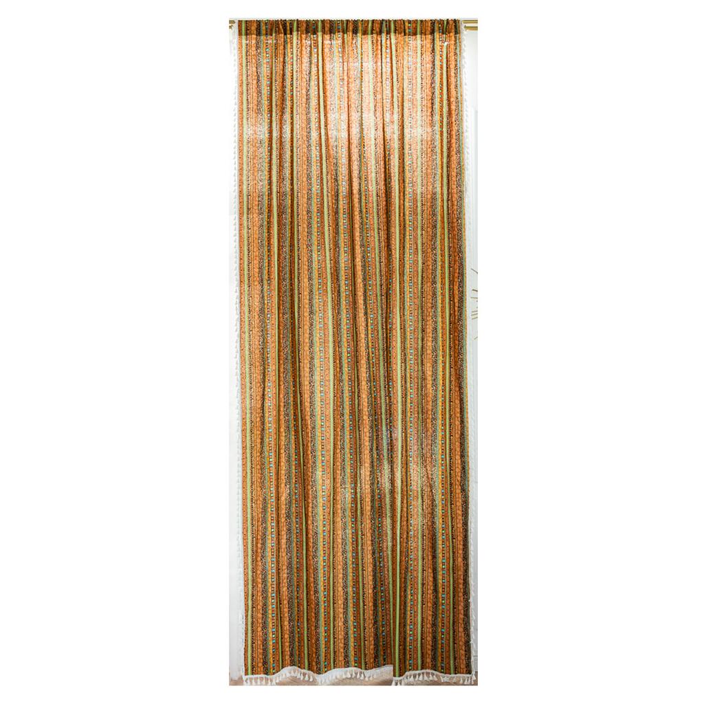 Tassel Striped Curtains Semi-Blackout Cotton And Linen Printed Fabrics Finished Bedroom Living Room Kitchen Partition Bed And Breakfast