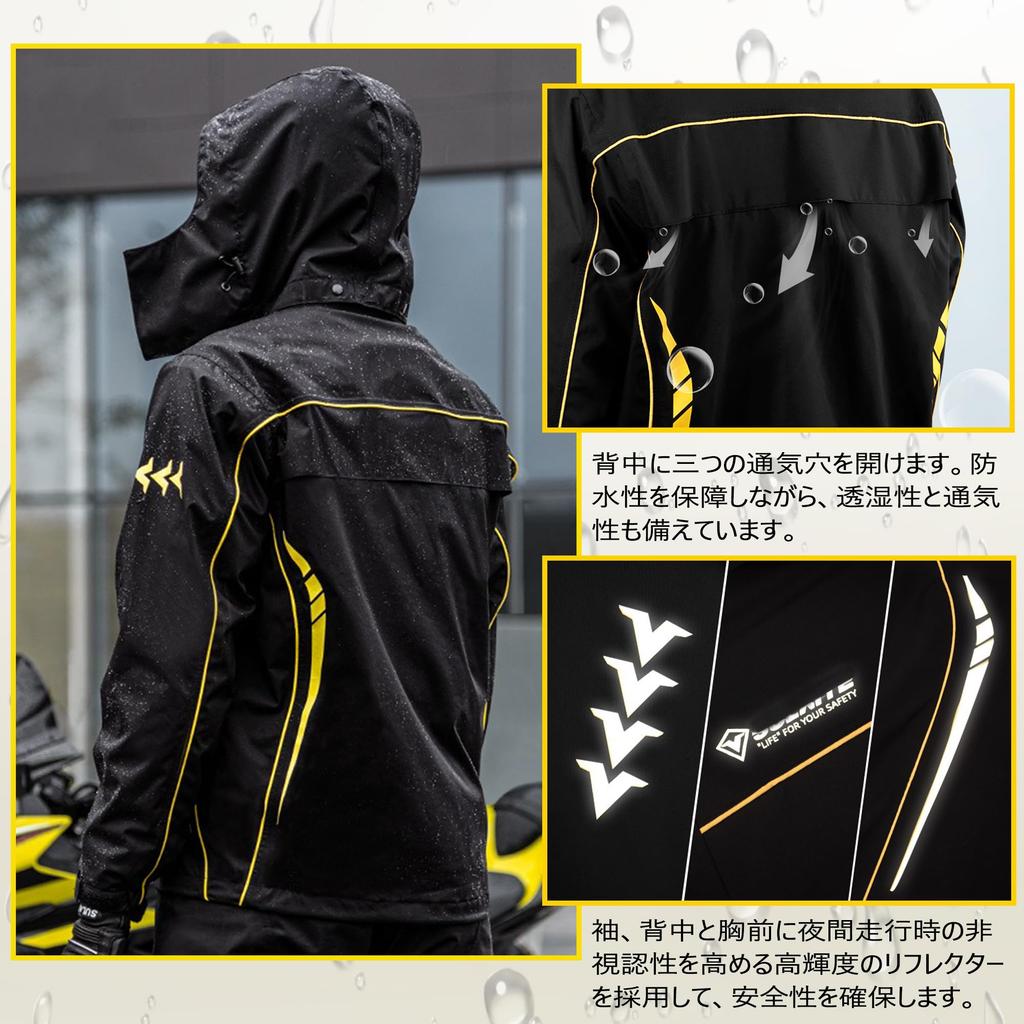 RENHE Motorcycle Rainwear Set with Shoe Waterproof and Ideal for and Size M Men's Covers, Water-Repellent, Cycling, Golf, Work, Hiking, Green,