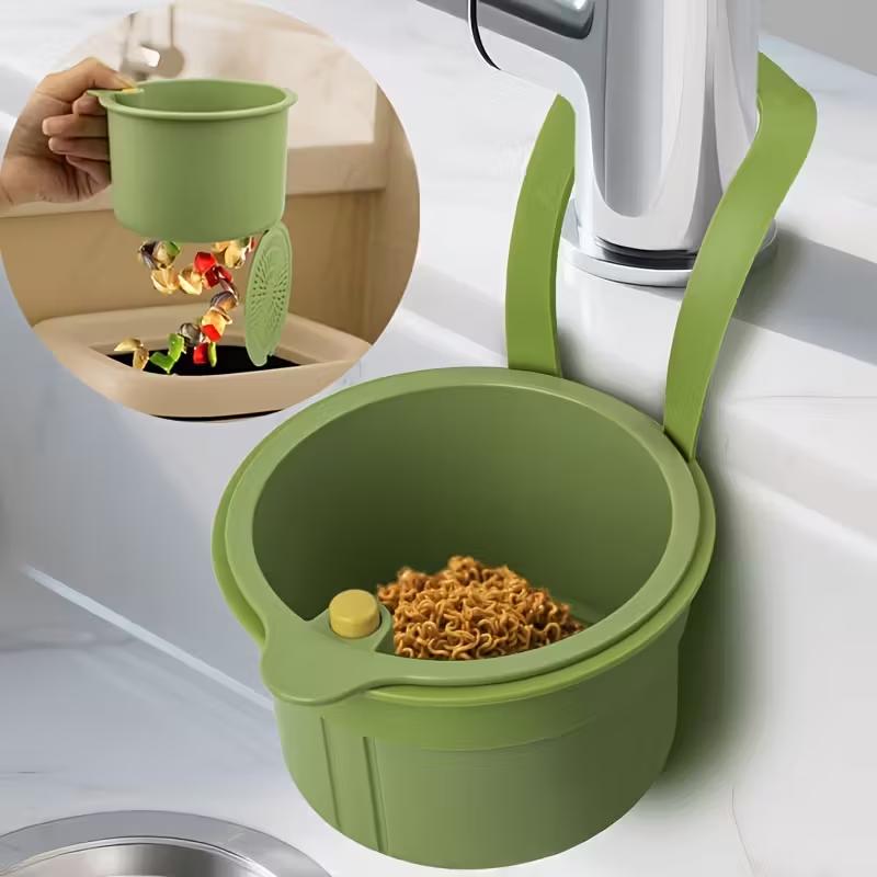 Multifunctional Hanging Sink Strainer Leftover Drain Basket Fruit and Vegetable Washing Basket Hanging Drainer Rack Kitchen Accessories