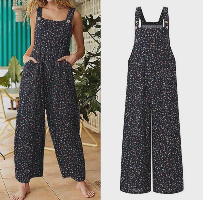 Women's Loose Side Pocket Overalls - 14 Colors & 5 Sizes, Spring/Summer 2021