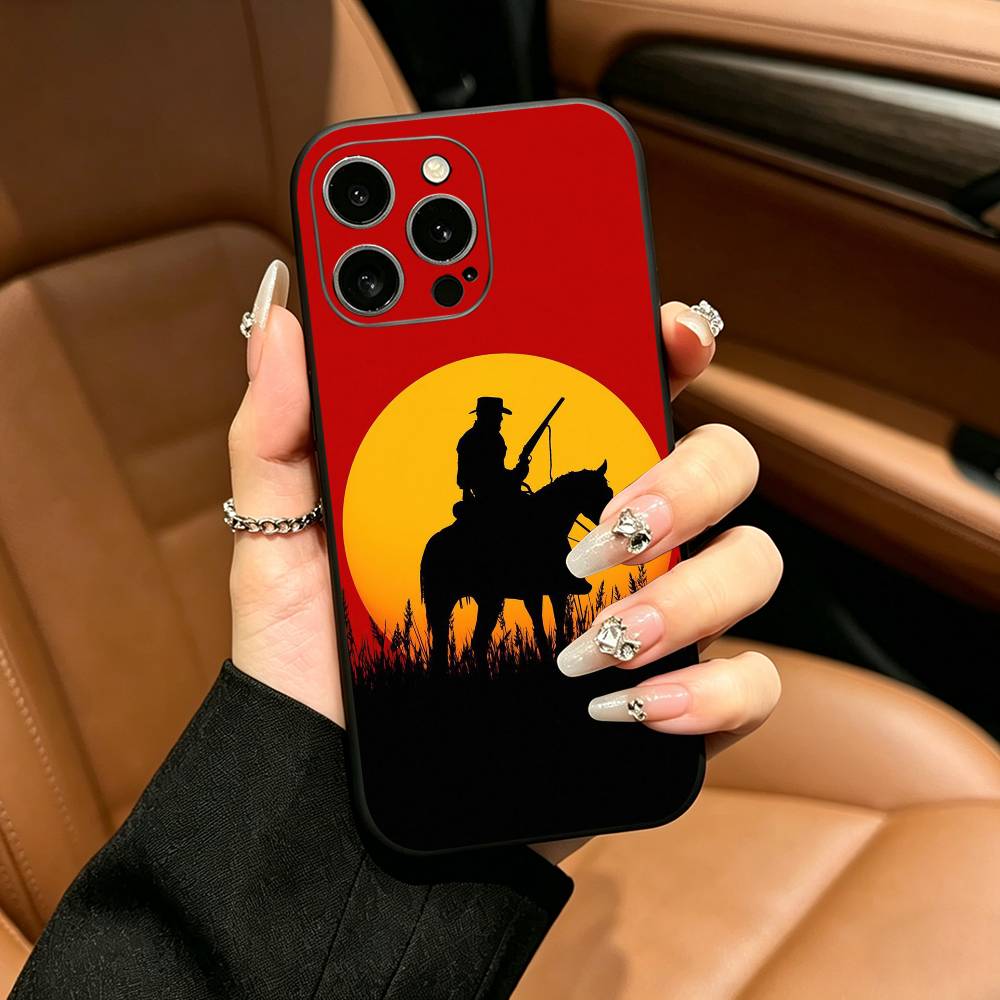 R-Red D-Dead Redemption RDR 2 Phone Case For iPhone 17,16,15,14,13,12,11 Pro Max,16Plus,XS Soft Black Cover