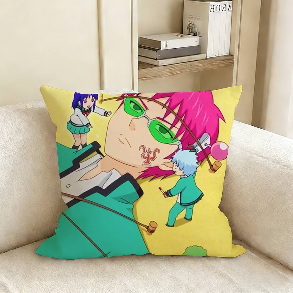 

KKusuo SSaiki The Disastrous Life of SSaiki K Various Sizes Square Pillow Case For Car Home Bedchamber Decor 30x30cm