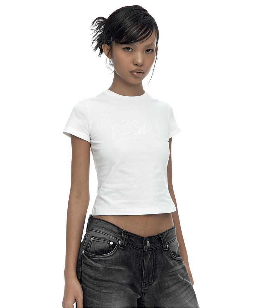 Kasiko Embossed Baby Tee White