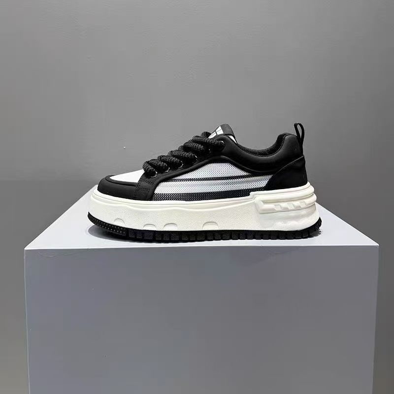 

Трендовая обувь маленькая белая обувь осень новая дышащая мужская повседневная спортивная на толстой подошве увеличивающая рост обувь на платформе мужская обувь 44 чёрный