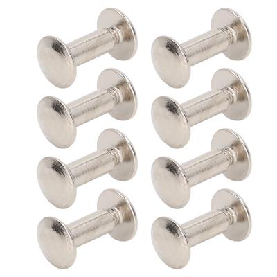 200 Sets Book Binding Screw 10x15mm Eco Friendly Binding Screws Assorted Kit Electroplating Leather Screw Rivets for DIY Silver
