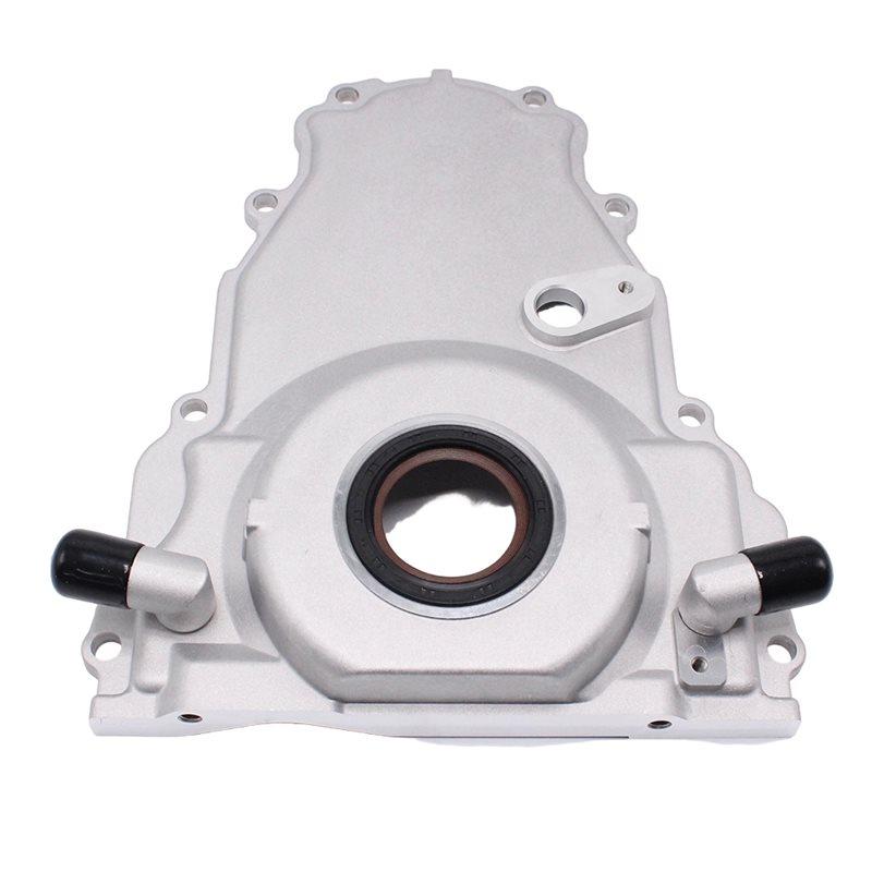 For LS Gen 4 551595 Front Engine Timing Chain Cover Oil Drain Fitting 10AN Twin Turbo W/Gasket Bolt Kit