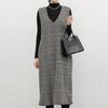 NaVaVa Women Casual Check V Neck sleeVeless Dress No961