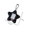 Glitter Star Card Holder with Keychain Acrylic 1-Inch Photocard Holder ID Card Case Student Kpop Idol Photo Card Bag Key Chain