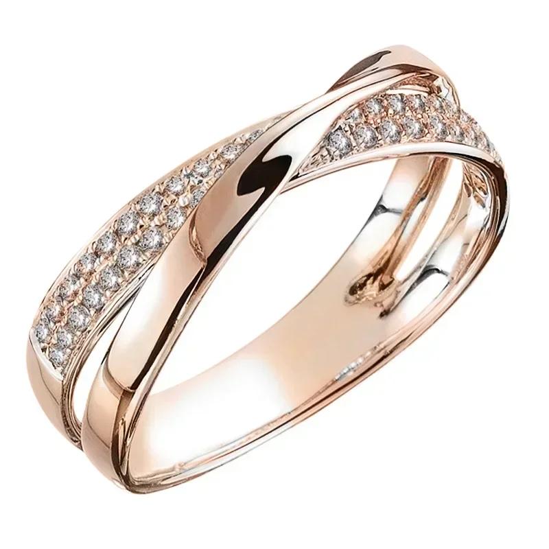 

Minimalist and personalized X-shaped dual color women s zircon ring with creative and avant-garde design, exquisite and trendy j 5