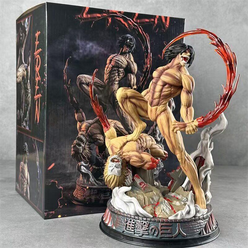 Anime Attack On Titan Eren Combat Form Action Figure Pvc Model Toy Ornament Pc Case Desktop Decoration Collection Figure Gifts