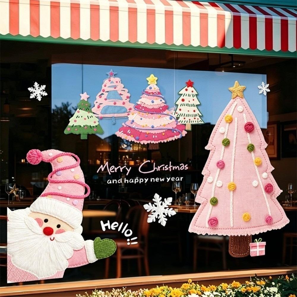 Waterproof Christmas Static Cling Decal DIY Xmas Party Door Stickers Festive Decorations