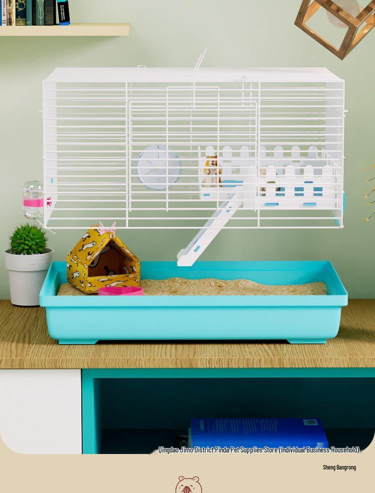 Large Hamster Cage 80 with High Tray & Running Wheel, Ideal for Golden Hamsters