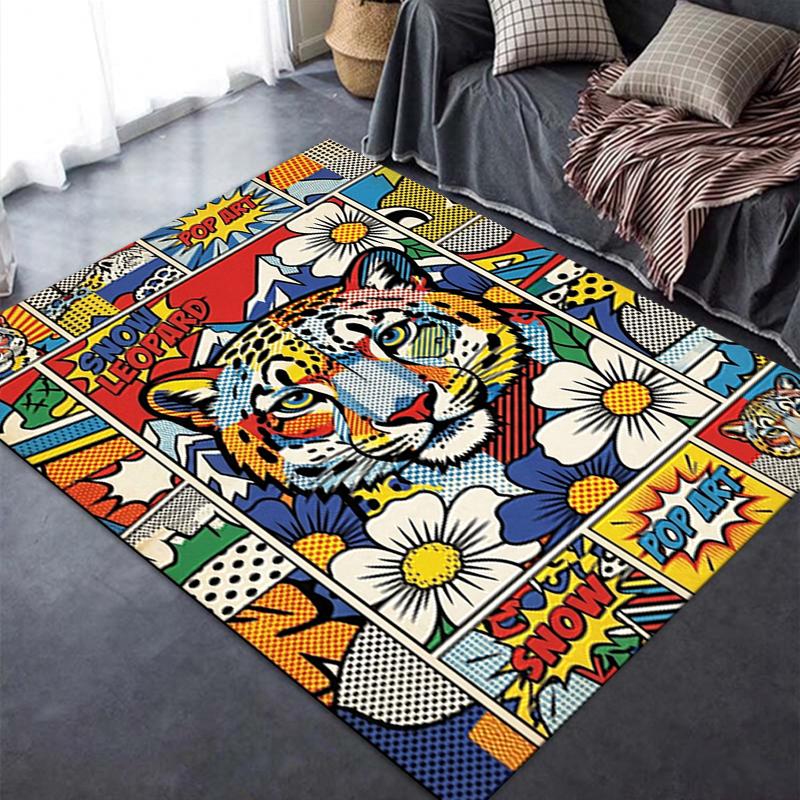 2025 New Snow Leopard Animal Carpet Rug for Living Room Bedroom Home Sofa Decoration,Kids play Non-slip Floor Mat111