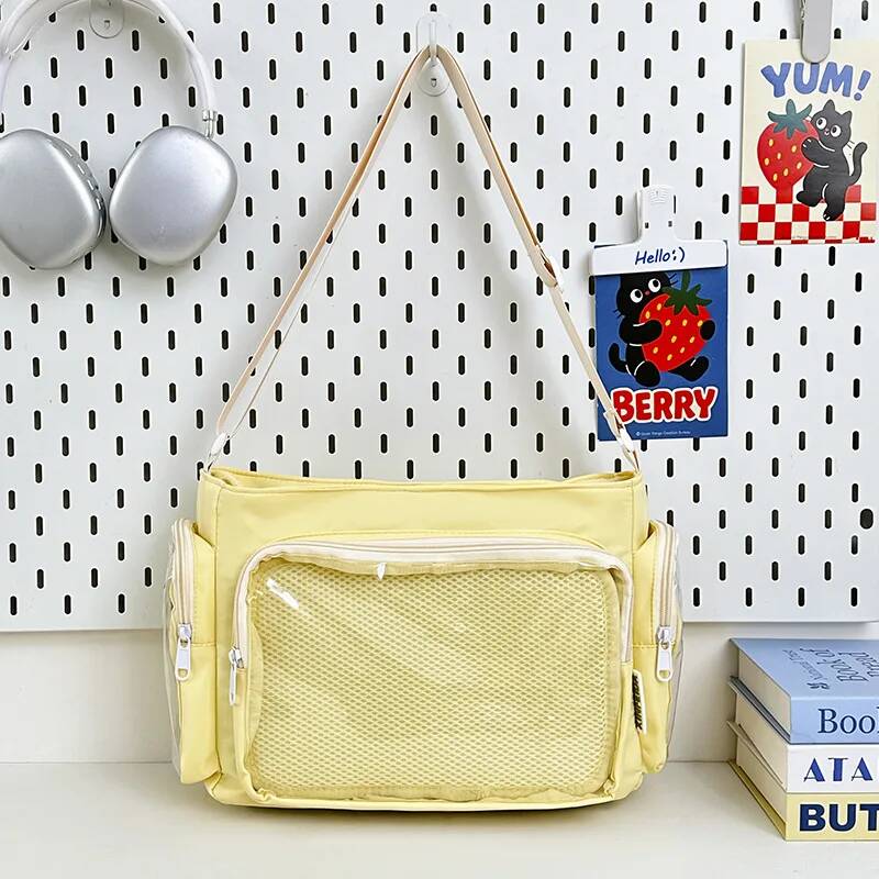 New Y2K Cute Ita Shoulder Bag Lolita Girl Transparent Comic Tote Bag Large Capacity Fashion Crossbody Bag Jk Diy Display Handbag