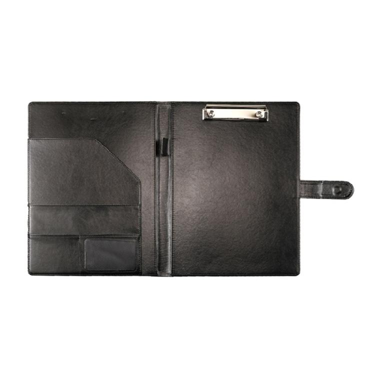 

PU Conference Folder Magnetic Closure Letter Size Folder with Clipboard Multiple Pocket Pen Slot for Office чёрный