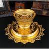 Elegant Fruit Display Plate Alloy Construction Ornamental Pattern Tall for Decoration Religious Use Celebratory instances
