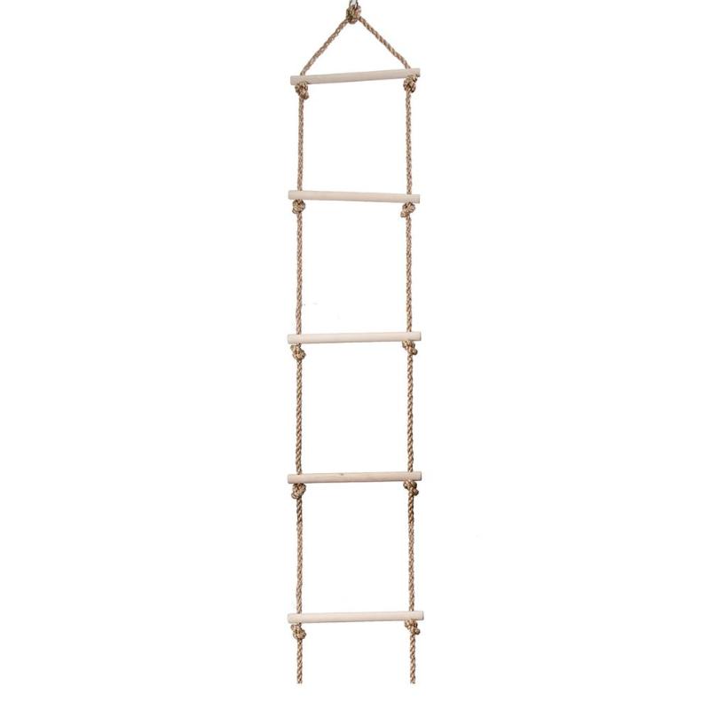 Kids Climbing Wooden Rope Ladder for Kids Wooden Swing Outdoor Game Toy 5-level Ladder Playground Indoor Kids Climbing Toys