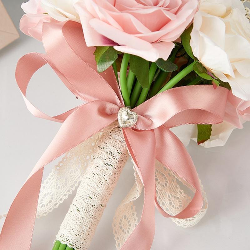Simulation Artificial Flower Bridal Bouquet for Wedding Ceremony Anniversary Celebration Handheld Flower Photo Props