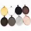 Neue Mode 5 Stück/Los 30x40mm Innenmaß 8 Farben Beschichtet Einfacher Stil Cabochon Basis Fassung Anhänger Anhänger
