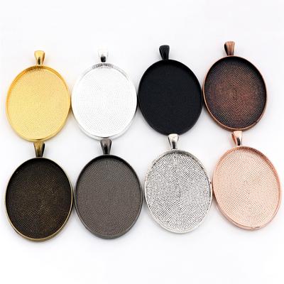 Nouvelle Mode 5pcs/lot Taille Intérieure 30x40mm 8 Couleurs Plaqué Style Simple Base Cabochon Support Breloques Pendentif