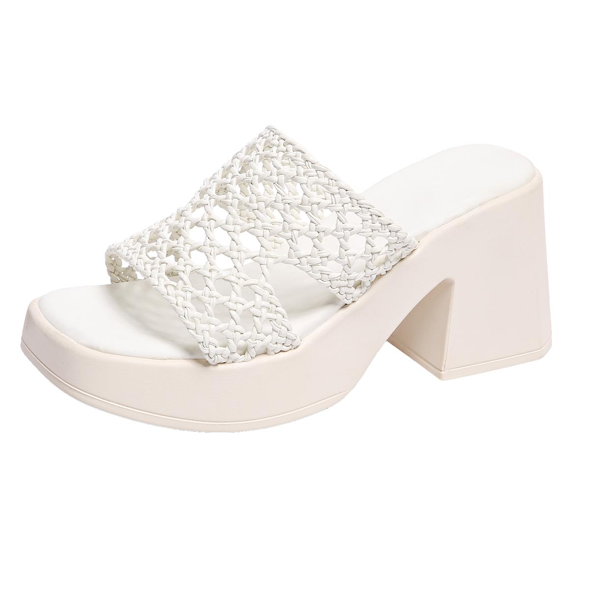 

Sandals for Women Fashion Buckle Peep Toe Comfort Lightweight Wedges Sandals Summer Wear-resistant Women Office Wedding Sandals 42 білий