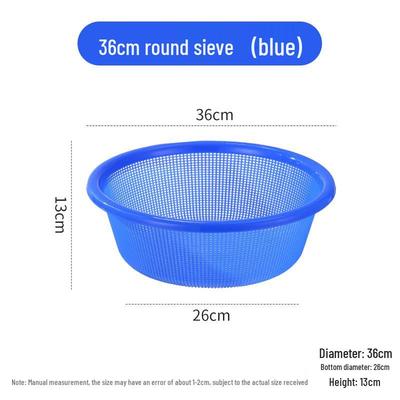Durable Round Plastic Kitchen Colander and Rice Sieve