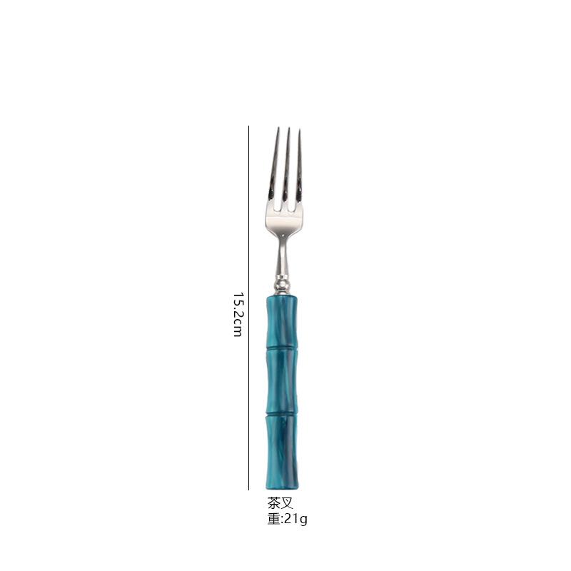 Acrylic bamboo 304 stainless steel tableware set, steak knife, fork, spoon dinnerware set 1pc/5-piece set