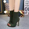 Style Peep Toe Ankle Boots Stretch Women Fabric Out Breathable Booties Sexy Dance Pole Ladies Pumps Shoes 2025