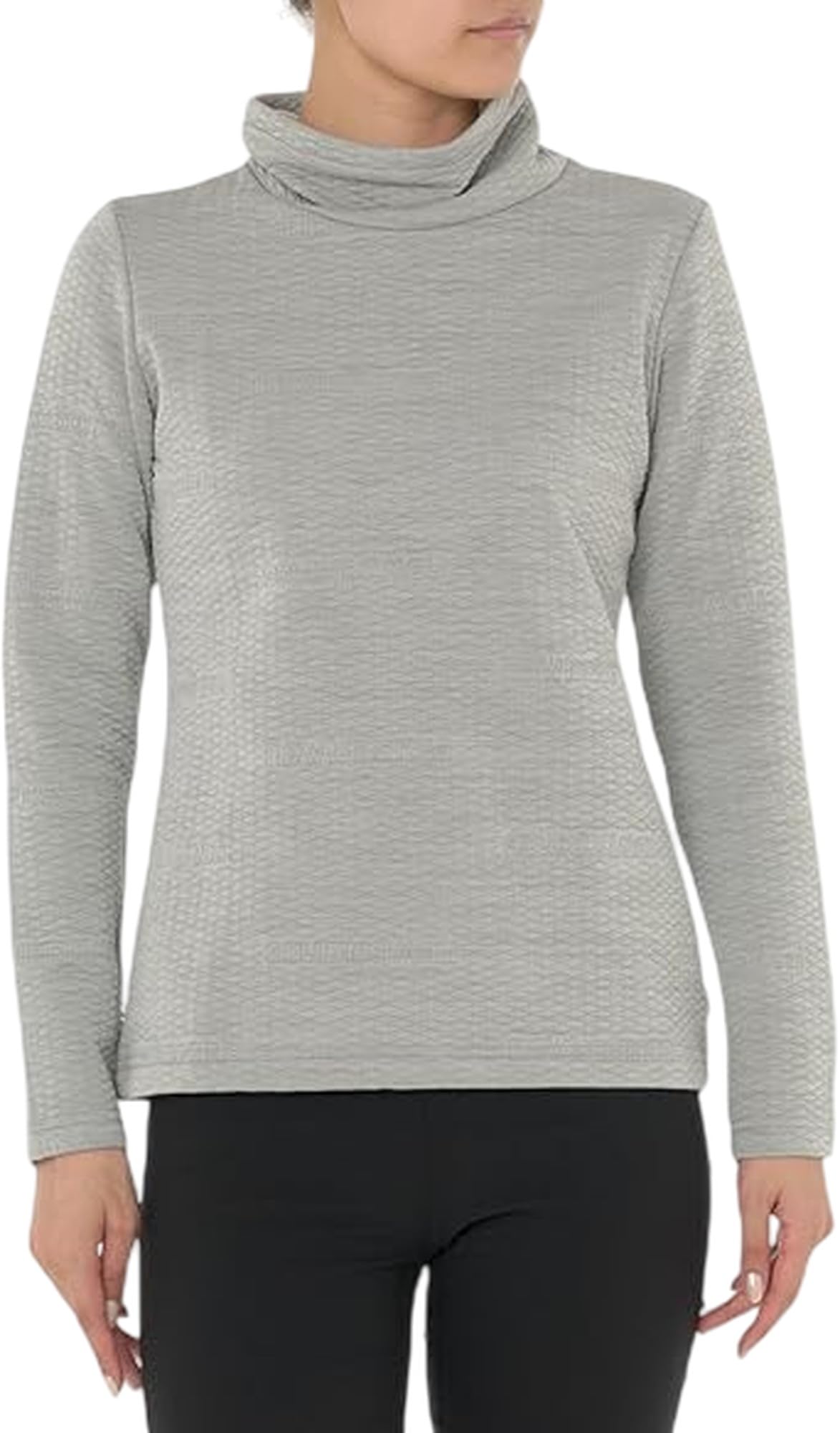 

Golf Long Sleeve Mock Neck Shirt Absorbing Heat 0 [New Balance] (Stretchy/Light Generating) / Women s / 012-4267506 020_Gray [S]