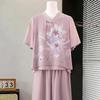 Hodo Elegant New Chinese Style Women's Summer Blouse Set