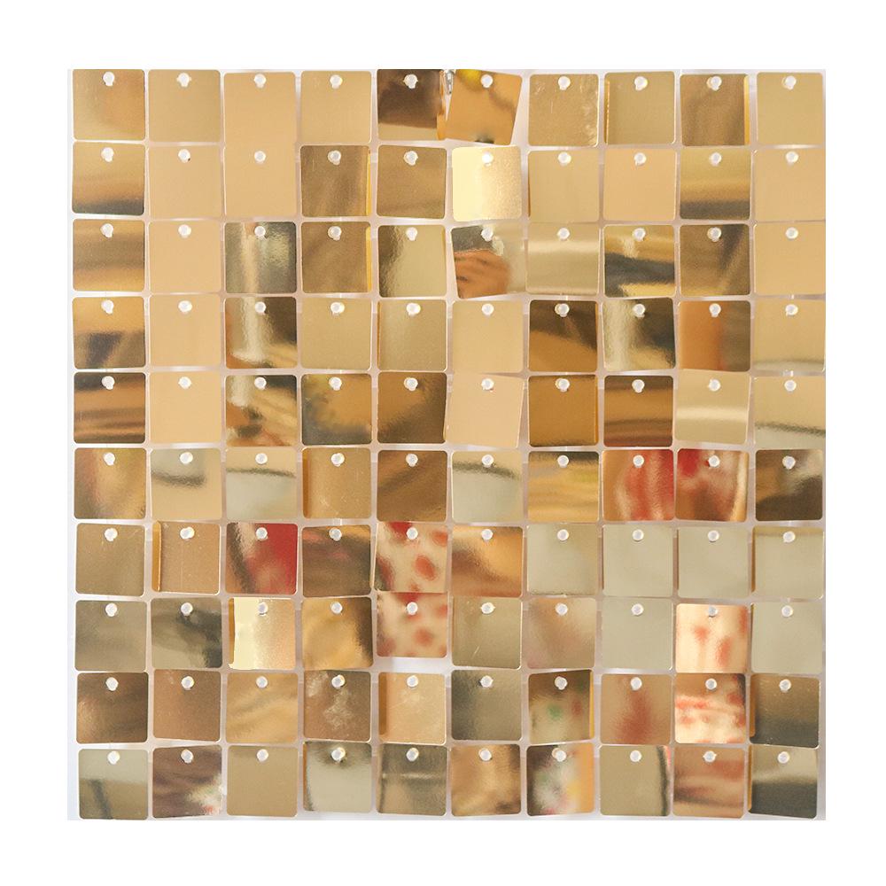 Square Shiny Snap-Lock Wind-Driven Sequin Panels for Background Wall Decoration